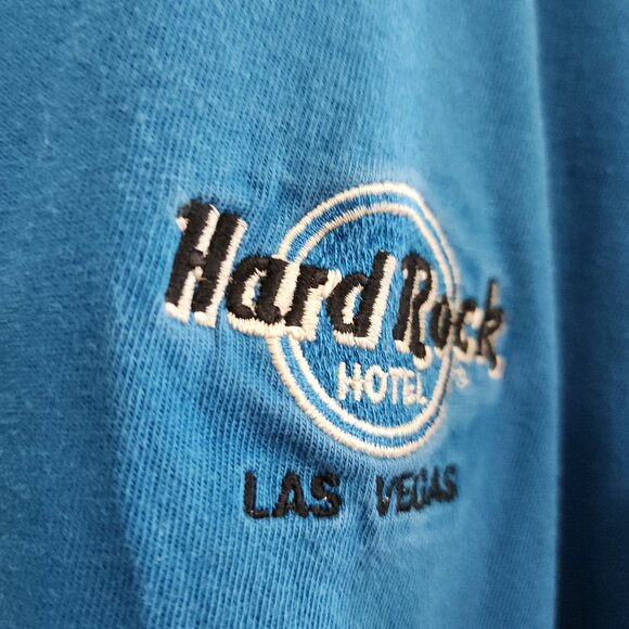 Vintage Hard Rock Hotel Las Vegas Embroidered Blue Crewneck Shirt Size X-Large - Picture 3 of 10